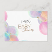 Farbenfrohe Rainbow-Bubble-Babydusche Bücher für B Begleitkarte (Rückseite)