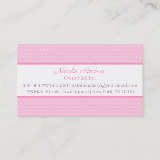 Farbenfrohe Rainbow Cake Bakery Visitenkarte (Rückseite)