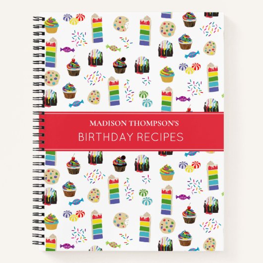 Farbenfrohe Rainbow Cake Desserts Rezept Kochbuch Notizblock (Vorderseite)
