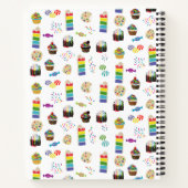 Farbenfrohe Rainbow Cake Desserts Rezept Kochbuch Notizblock (Rückseite)