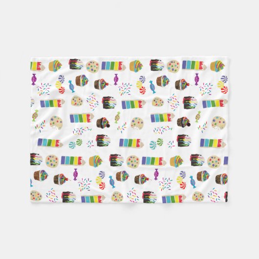 Farbenfrohe Rainbow Cake Desserts & Sprinkles Must Fleecedecke (Vorderseite (Horizontal))