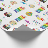 Farbenfrohe Rainbow Cake Desserts & Sprinkles Must Geschenkpapier (Ecke)
