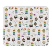 Farbenfrohe Rainbow Cake Desserts & Sprinkles Must Schneidebrett (Vorderseite)
