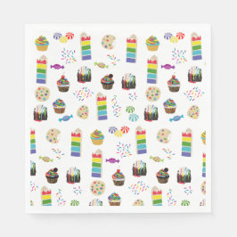 Farbenfrohe Rainbow Cake Desserts & Sprinkles Must Serviette