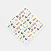 Farbenfrohe Rainbow Cake Desserts & Sprinkles Must Serviette (Ecke)