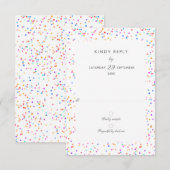 Farbenfrohe Rainbow Confetti Wedding RSVP Card (Vorne/Hinten)