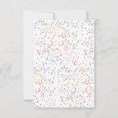 Farbenfrohe Rainbow Confetti Wedding RSVP Card Karte (Rückseite)