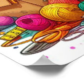 Farbenfrohe Rainbow Crafting Girl Wall Poster Prin (Ecke)