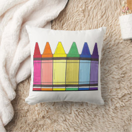 Farbenfrohe Rainbow Crayons Art Supplier Artist Pr Kissen