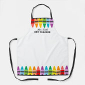 Farbenfrohe Rainbow Crayons Kunstlehrer Personalis Schürze (Vorderseite)