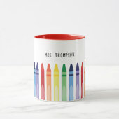 Farbenfrohe Rainbow Crayons Lehrer Wertschätzung Tasse (Zentrum)