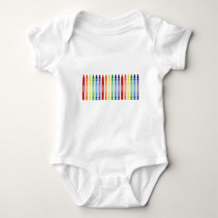 Farbenfrohe Rainbow Crayons Muster Baby Strampler