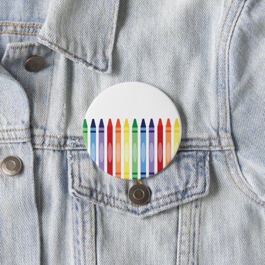 Farbenfrohe Rainbow Crayons Muster Button (Beispiel)