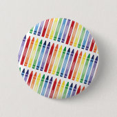 Farbenfrohe Rainbow Crayons Muster Button (Vorderseite)