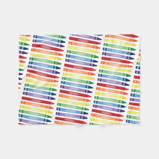 Farbenfrohe Rainbow Crayons Muster Fleecedecke (Vorderseite (Horizontal))