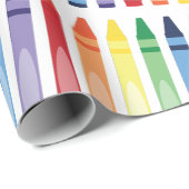 Farbenfrohe Rainbow Crayons Muster Geschenkpapier (Rolleneckpunkt)