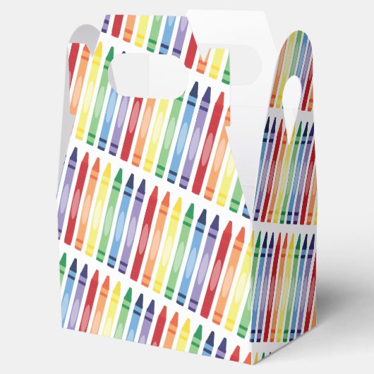 Farbenfrohe Rainbow Crayons Muster Geschenkschachtel (Geöffnet)