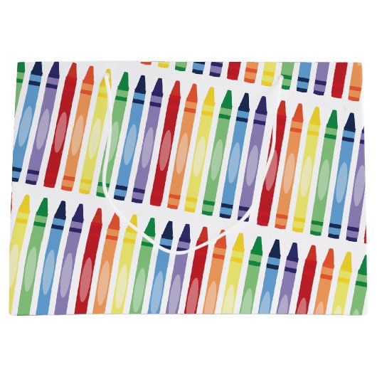 Farbenfrohe Rainbow Crayons Muster Große Geschenktüte (Vorderseite)