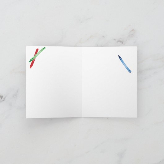 Farbenfrohe Rainbow Crayons Muster Karte (Innenseite)