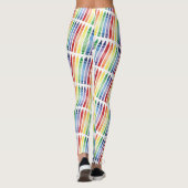 Farbenfrohe Rainbow Crayons Muster Leggings (Rückseite)