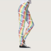 Farbenfrohe Rainbow Crayons Muster Leggings (Rechts)