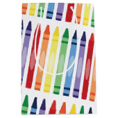 Farbenfrohe Rainbow Crayons Muster Mittlere Geschenktüte (Vorderseite)