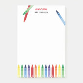 Farbenfrohe Rainbow Crayons Niedlich Lehrer Wertsc Post-it Klebezettel (Vorderseite)