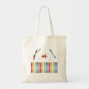 Farbenfrohe Rainbow Crayons Niedlich Monogram Scho Tragetasche