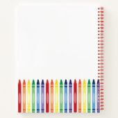 Farbenfrohe Rainbow Crayons Niedlich Monogram Sket Notizblock (Rückseite)