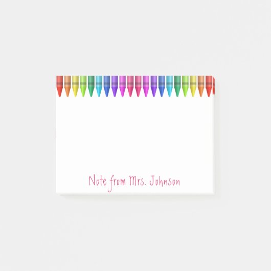 Farbenfrohe Rainbow Crayons personalisieren Post-i Post-it Klebezettel (Vorderseite)