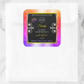 Farbenfrohe Rainbow-Dekorschmuck-Logo-Label und Sc Quadratischer Aufkleber (Tasche)