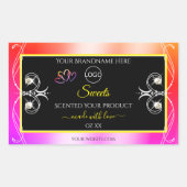 Farbenfrohe Rainbow-Dekorschmuck-Logo-Label und Sc Rechteckiger Aufkleber (Vorderseite)