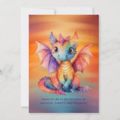 Farbenfrohe Rainbow Dragon Baby Dusche Einladung (Rückseite)
