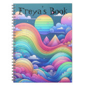 Farbenfrohe Rainbow Fantasy Landscape Notebook Notizblock (Vorderseite)