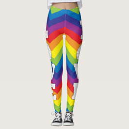 Farbenfrohe Rainbow-farbene Volleyball-Liebe Leggi Leggings
