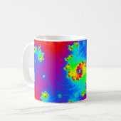 Farbenfrohe Rainbow Fraktal Art Kaffeetasse (Vorderseite Links)