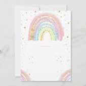 Farbenfrohe Rainbow Girl's Party Einladung, Regenb Einladung (Rückseite)