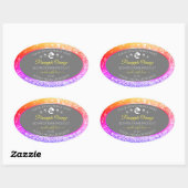 Farbenfrohe Rainbow-Glitzer-Logo Ovaler Aufkleber (Blatt)