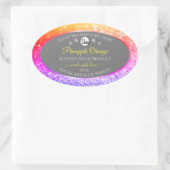 Farbenfrohe Rainbow-Glitzer-Logo Ovaler Aufkleber (Tasche)