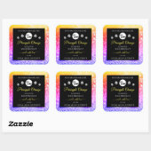 Farbenfrohe Rainbow-Glitzer-Logo Quadratischer Aufkleber (Blatt)