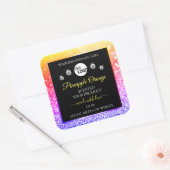 Farbenfrohe Rainbow-Glitzer-Logo Quadratischer Aufkleber (Umschlag)