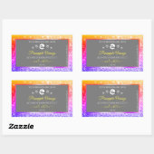 Farbenfrohe Rainbow-Glitzer-Logo Rechteckiger Aufkleber (Blatt)