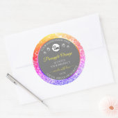 Farbenfrohe Rainbow-Glitzer-Logo Runder Aufkleber (Umschlag)