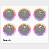 Farbenfrohe Rainbow-Glitzer-Logo Runder Aufkleber (Blatt)