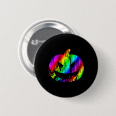Farbenfrohe Rainbow Halloween Kürbislaterne Pumpki Button (Vorne & Hinten)