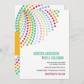 Farbenfrohe Rainbow Heart Sprinkles Einladung (Vorne/Hinten)