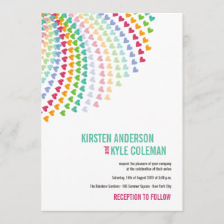Farbenfrohe Rainbow Heart Sprinkles Einladung