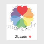 Farbenfrohe Rainbow-Herzen Aufkleber (Blatt)