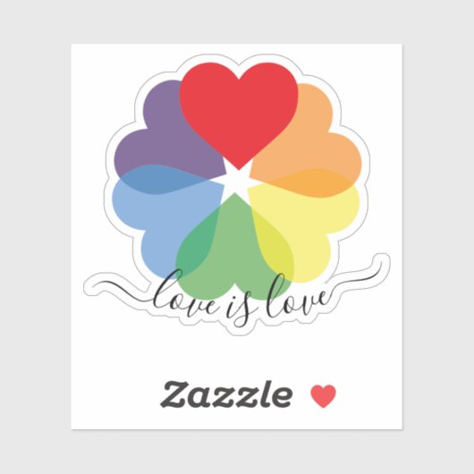 Farbenfrohe Rainbow-Herzen Aufkleber (Blatt)