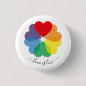 Farbenfrohe Rainbow-Herzen Button (Vorderseite)